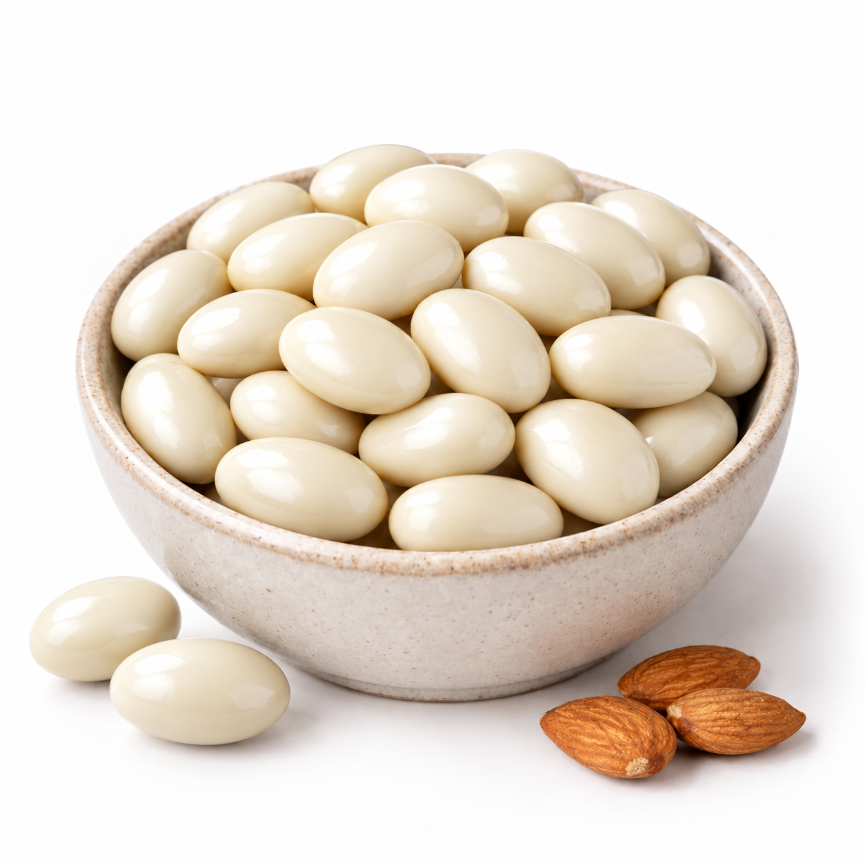 Almond Dragees- White Chocolate Coated